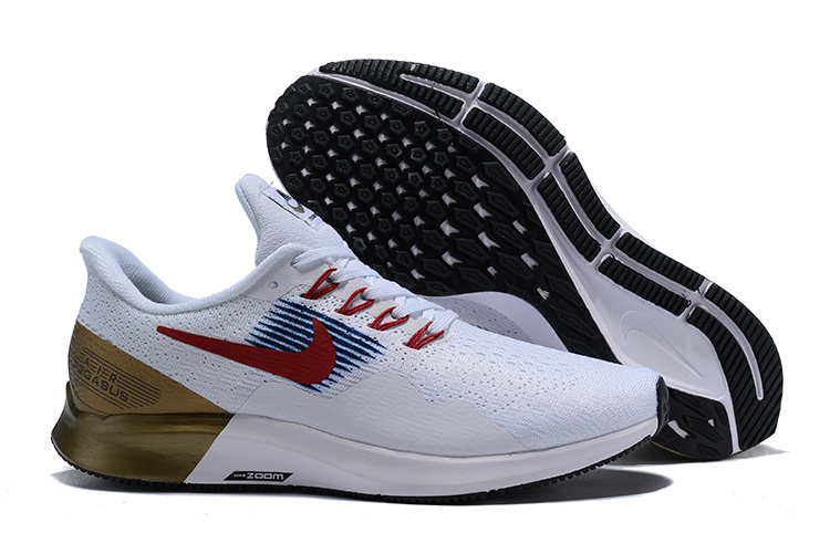 Nike Air Zoom Pegasus 35 White Red Gold Shoes - Click Image to Close